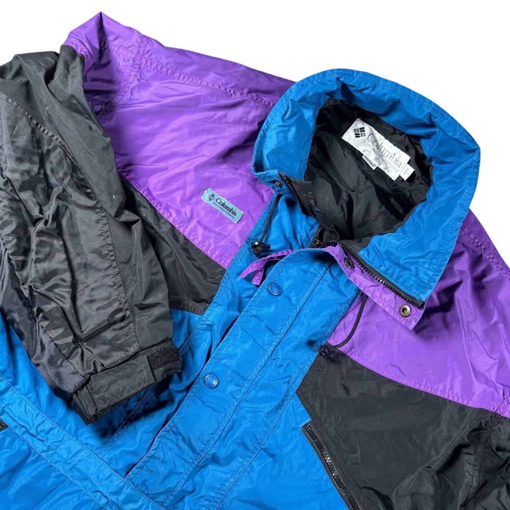 VTG Columbia Anorak Pullover Jacket Blue Purple Mens Sz L‎ 90s 80s  Gorpcore